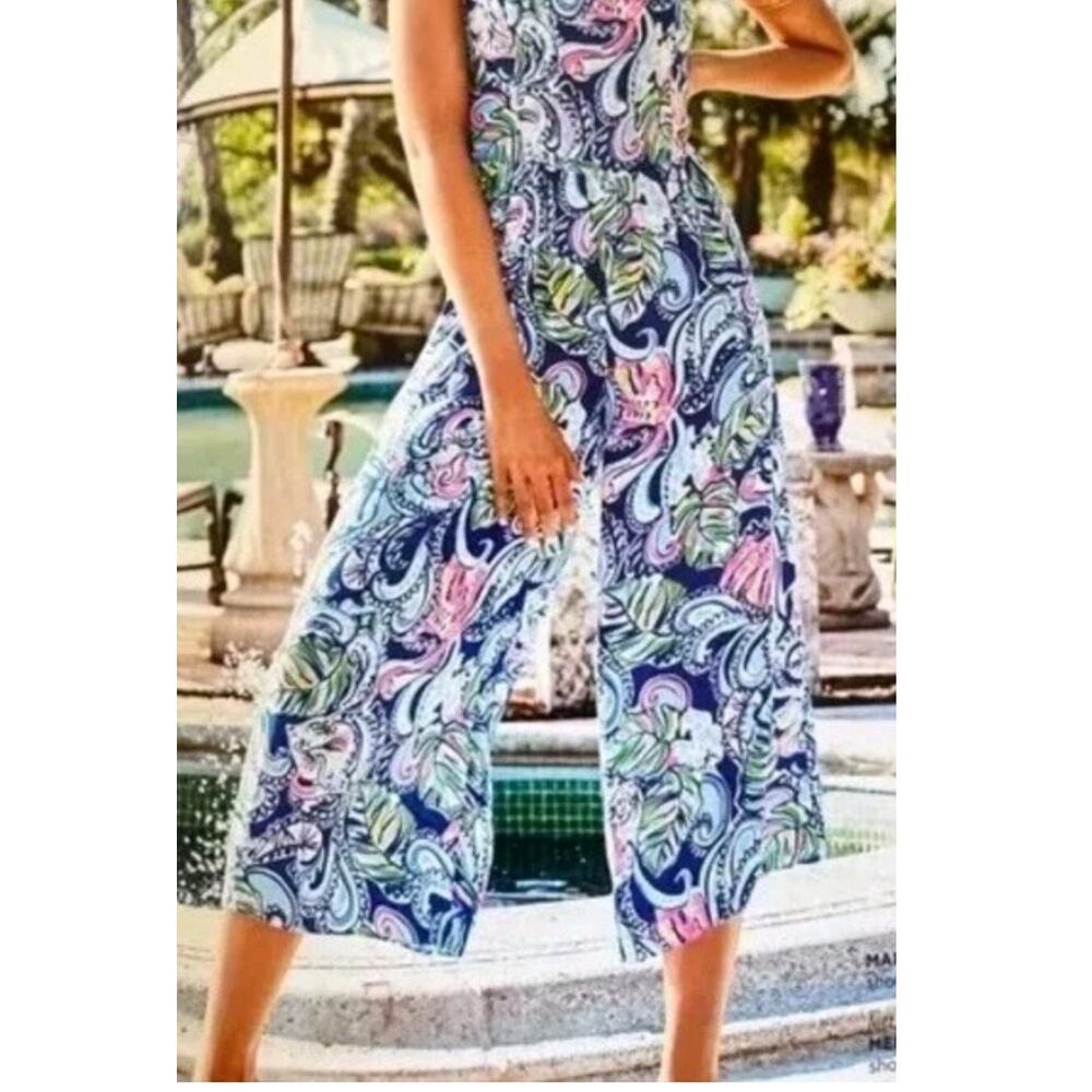 Lilly Pulitzer Sz 2 MARNIE Wide Leg Romper Jumpsuit $198